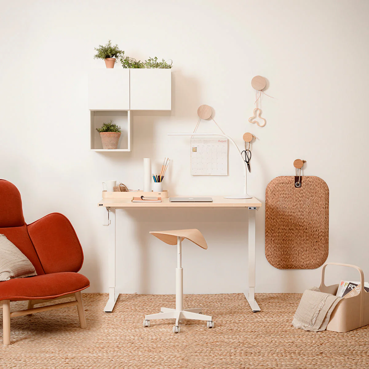 BW Rise sähköpöytä 70x120 cm, musta kansi/valkoinen jalka - Image 2