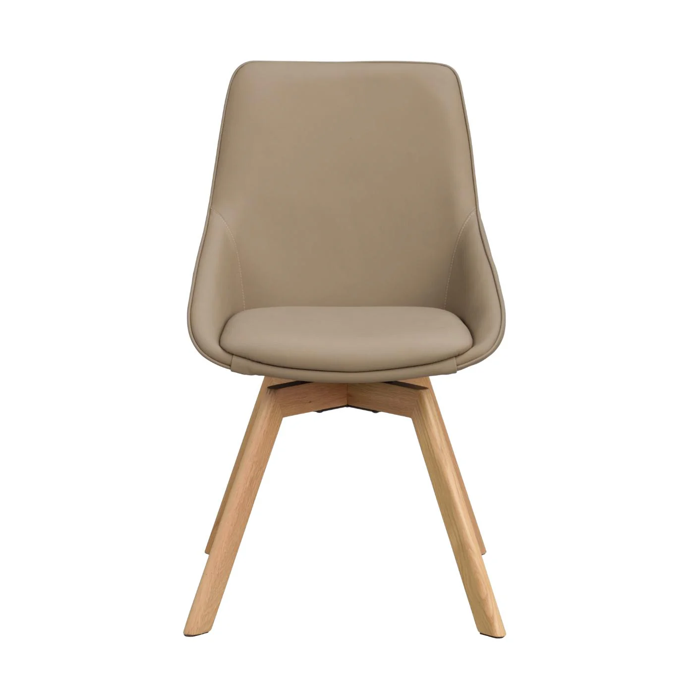 Alison tuoli lakattu tammijalka / beige nahka - Image 2