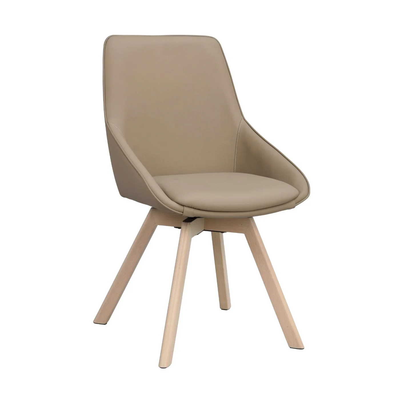 Alison tuoli valkolakattu tammijalka / beige nahka